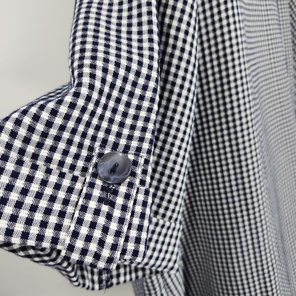 Maggie Barnes 2-in-1 Button Blouse Women's Plus Size 20W Checkered Short Sleeve - Picture 9 of 11